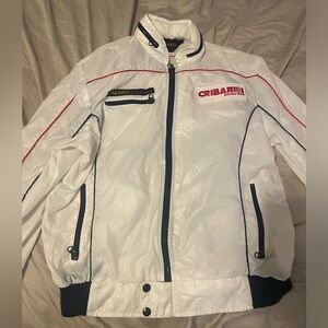 White and red racing jacket